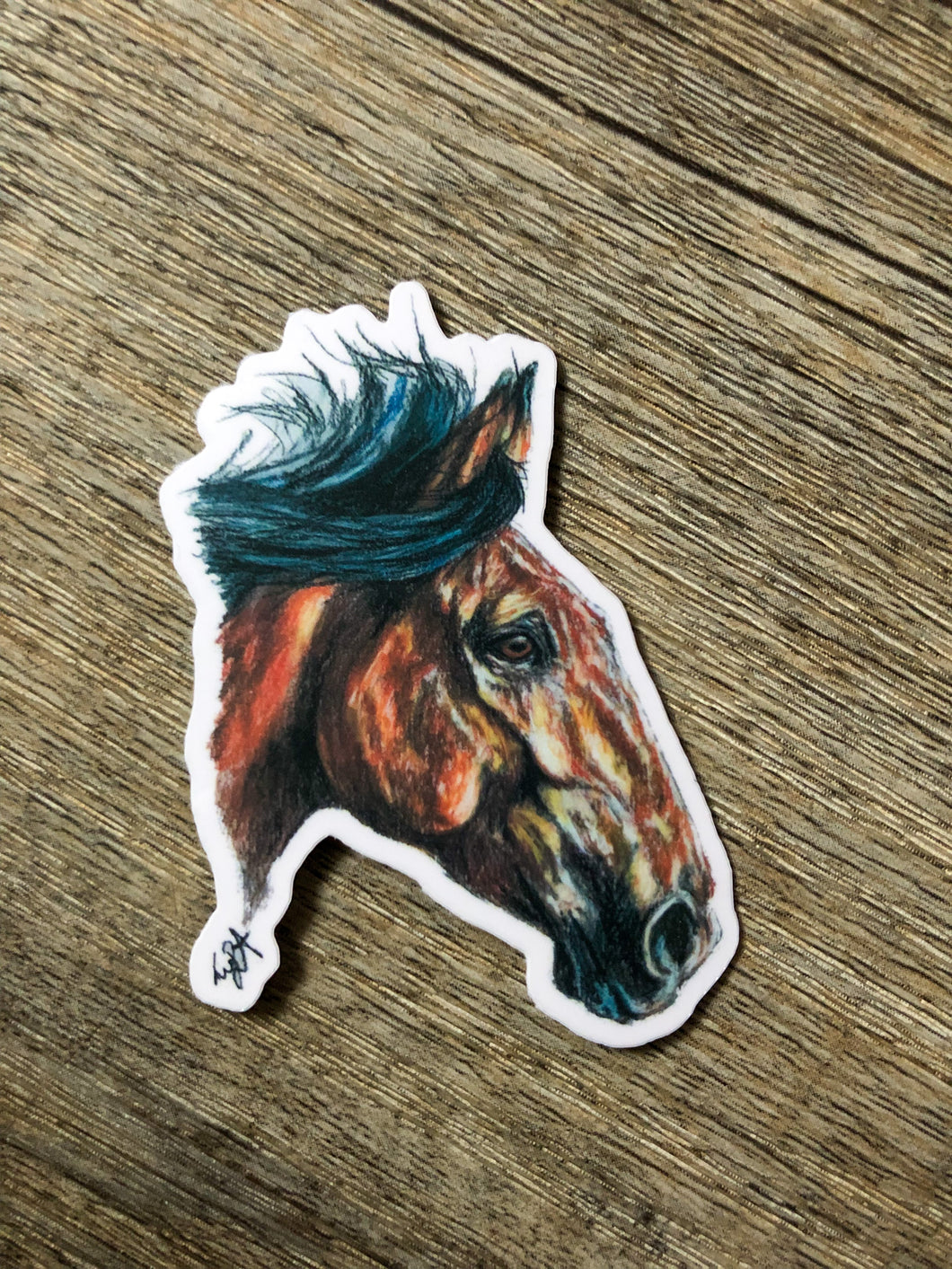 Bay horse sticker